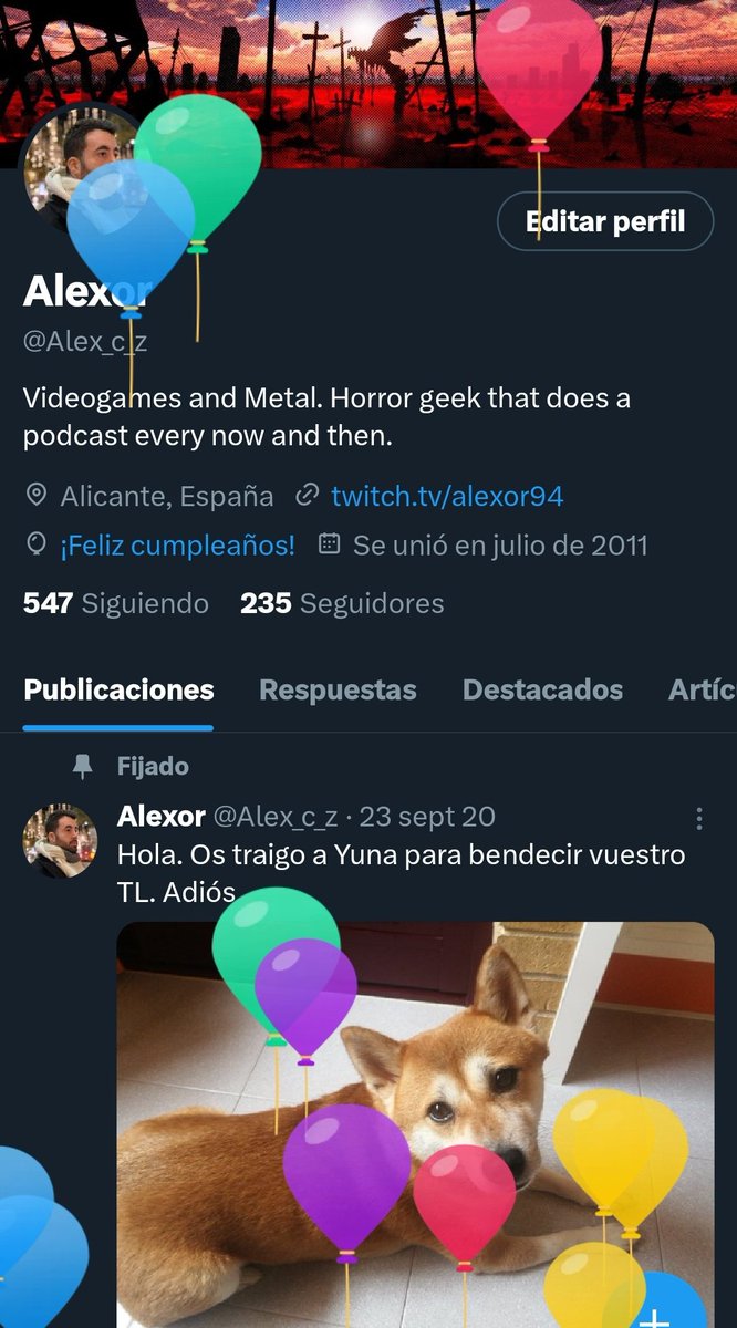 Al menos la funcionalidad de los globitos no la ha quitado Elon... 🎈