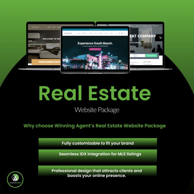 WinningAgent's tweet photo. Transform your real estate business with Winning Agent’s Real Estate Website Package. 
Get a fully customizable website, seamless IDX integration for MLS listings, and a professional design that elevates your brand and attracts clients. Your website is the foundation of your success—let’s take it to the next level today! 🏡✨