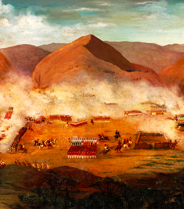 Recreación de la batalla de Ayacucho por Teófilo Aguirre (c. 1825), Museo nacional de arqueología e historia 