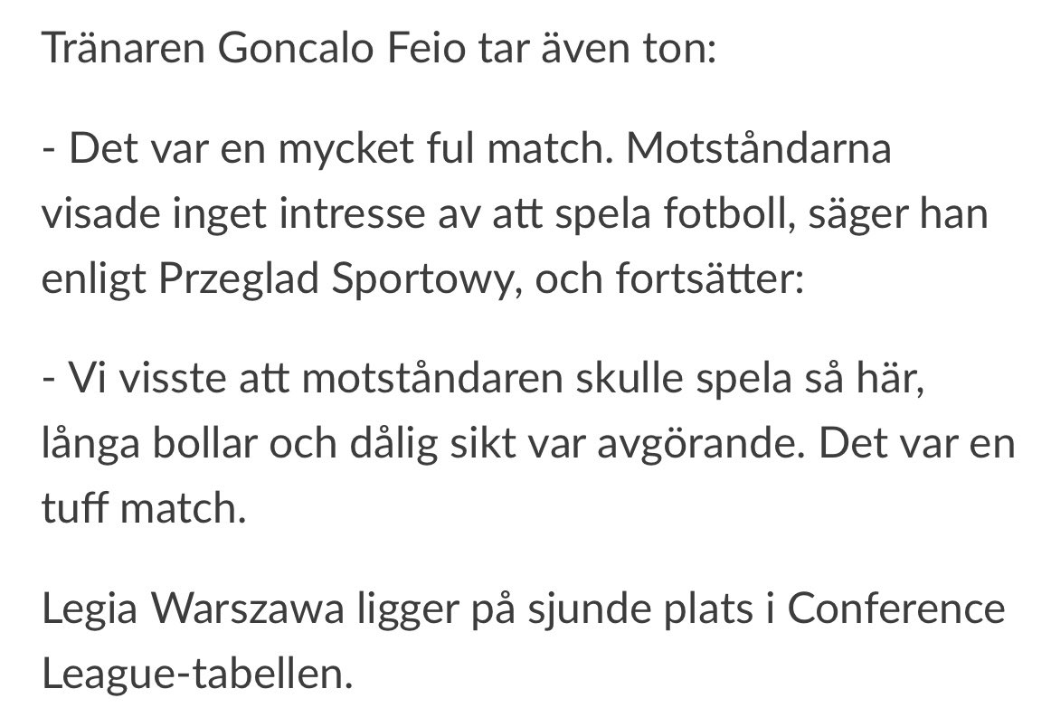 Perfekt! Det bästa betyget vi kan få att vi lärt oss behärska spel i Europa, att vi får ett polskt lag att vara dåliga förlorare, klaga på att vi spelar hårt och att det var en ovälkommen atmosfär 🙂