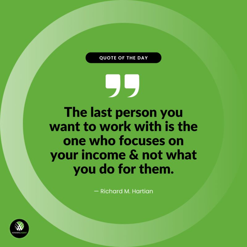 WinningAgent's tweet photo. In real estate, it's all about the value you bring to your clients. 💡 
Focus on serving their needs, not just the numbers. The right clients appreciate your dedication and expertise, not just your income. 

Remember, lasting success is built on trust and genuine relationships! 🤝🔑