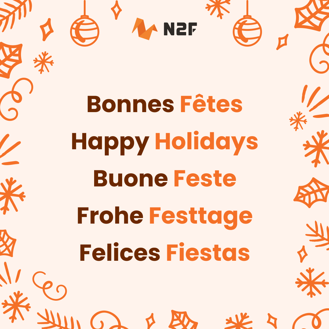 ✨Bonnes fêtes à toutes et tous
🎀Happy holiday season
🎁Buone feste
❄️Frohe Festtage
🎇Felices Fiestas