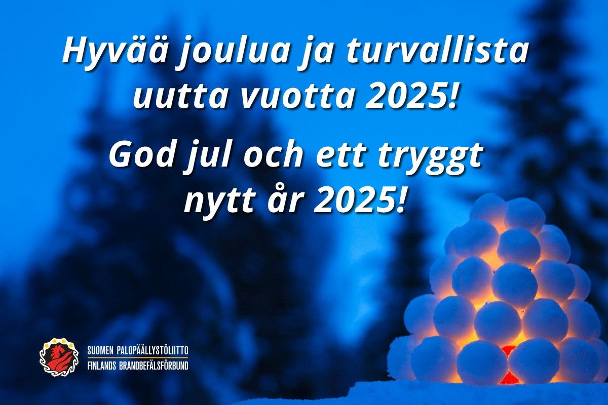 Toivotamme rentouttavaa joulunaikaa ja työssä oleville rauhallisia vuoroja!🎄🎁🎅

Palopäällystöliiton toimisto rauhoittuu myös joulun viettoon, mutta palvelee välipäivinä lyhennetyillä aukioloajoilla.

🎄 Lue lyhyt joulutervehdys: buff.ly/4gMGSjF

#TurvallistaJoulua