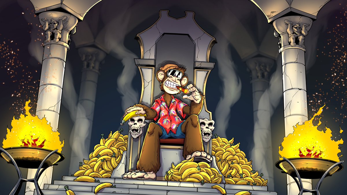 Gm to absolutely everyone ✨

In the photo <a href="/LordWhole/">LORD WHOLE 🍌</a> who turns 30 today 🎂🎉🎉

Remember
producing ART with your APE means 👉 ART X2 😜