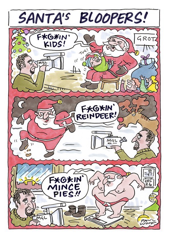 mglmedia's tweet photo. Celebrating 20 years of MGL Christmas cards. (Yep we still send them!) All hand drawn and sometimes topical by our good pal Woody of @PrivateEyeNews fame. We’ve seen a lot of changes since 2004 in the industry &amp; life in but some values stay the same. Merry Christmas 2024! https://t.co/MoOwgUhr7D