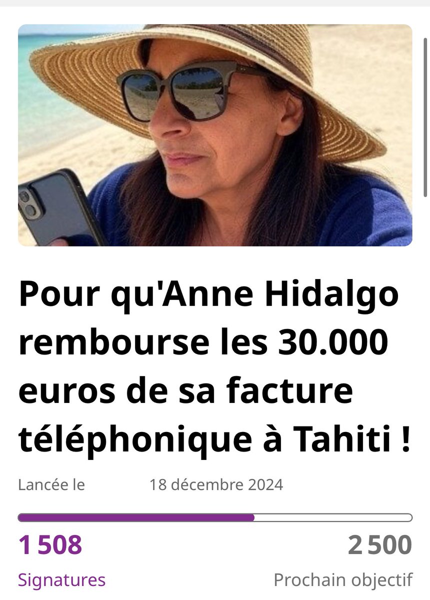 QsB75's tweet photo. #TahitiGate Notre pétition adressée à Anne Hidalgo a dépassé les 1.500 signatures en moins de 48 heures ! On continue 🔥 https://t.co/bD3J3MGzp5