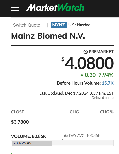 AlenTangum508's tweet image. 🚨 $MYNZ + $DGX: FDA CRC test trial launches for ColoAlert. $TMO onboard for breakthroughs. $120 PT (+3,074.60%).

 $NUKK $HOLO $GME $SOUN $TSLA  #BiggBossTamil8 #sstvi #BBK11 #shailenzo $LCID #ปนภกดิ์EP14