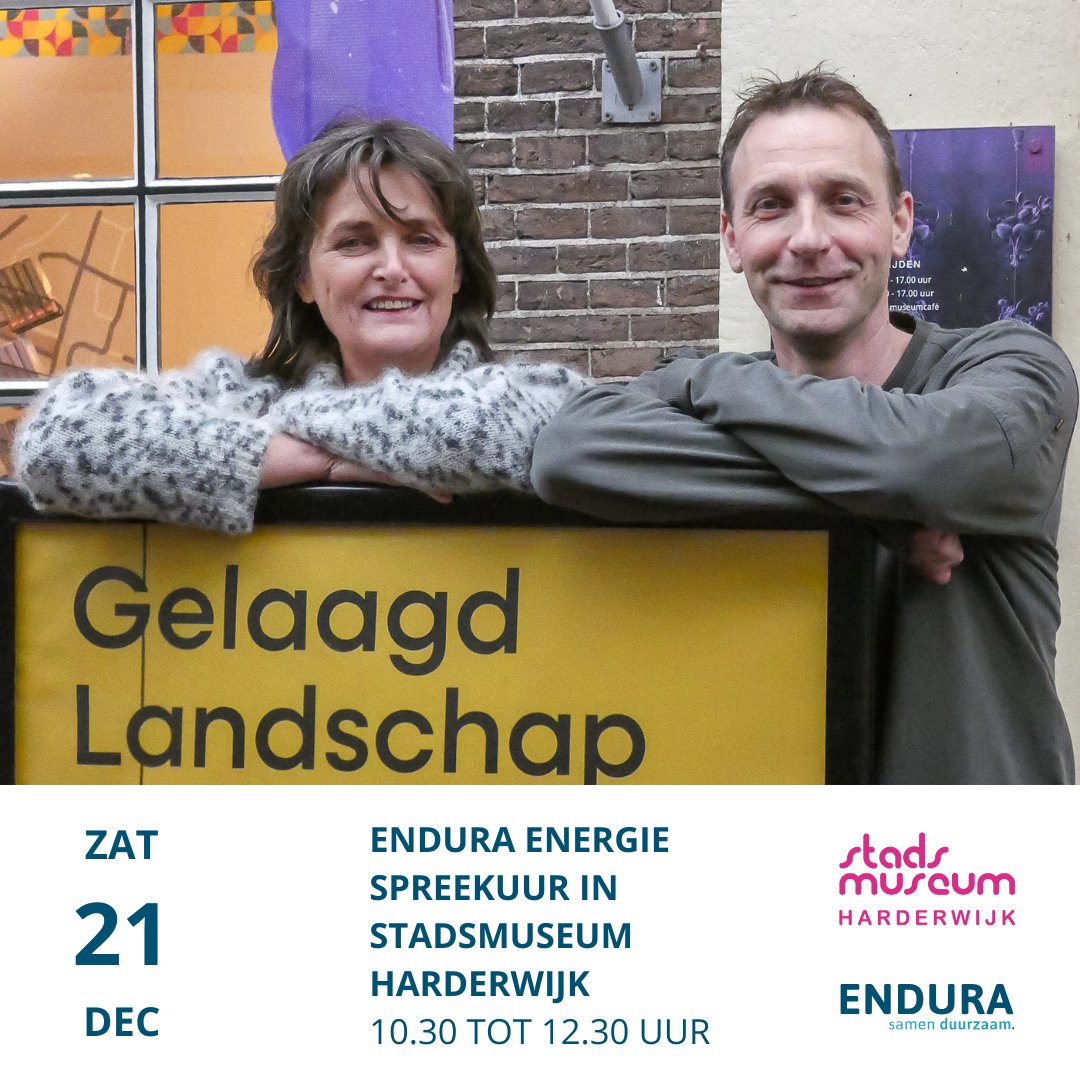 MIS HET NIET: morgen zaterdag 21 december van 10.30 tot 12.30 uur Endura Energie Spreekuur in het #Stadsmuseum #harderwijk voor advies en tips #energiebesparen. Entree is gratis! endura-harderwijk.nl/nieuws/energie…