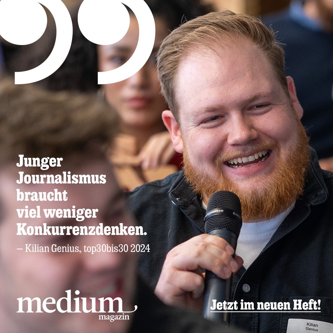 Auf der #Top30bis30 -Konferenz 2024 diskutierten junge Köpfe über Lokaljournalismus, politische Debattenformate rund um Wahlen und KI-Anwendungen in Redaktionen. Zukunftsweisende Gedanken, u.a. von Kilian Genius (<a href="/kiliangenius/">Kilian Genius</a>)! mediummagazin.de/top30-konferen…