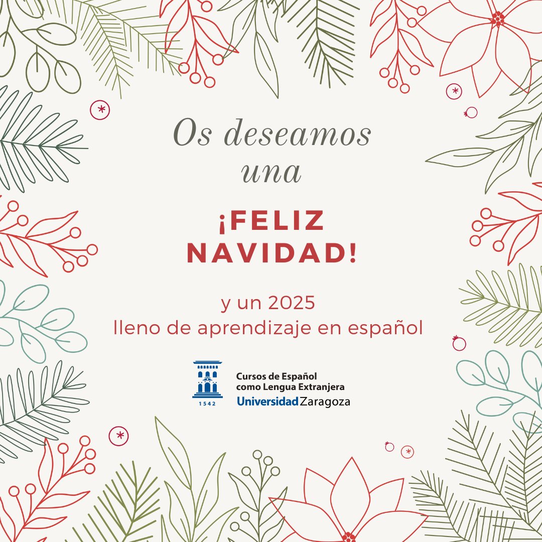 Os deseamos una ¡Feliz Navidad! y un 2025 lleno de aprendizaje en español ❤️