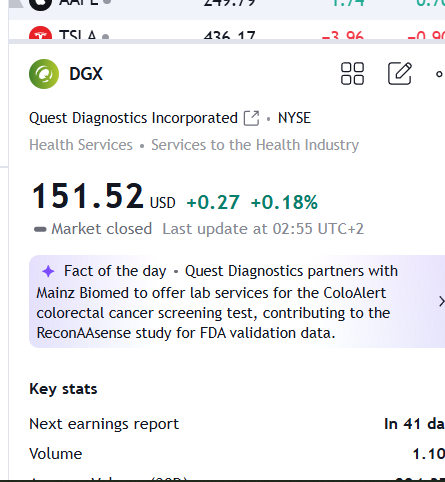 AlenTangum508's tweet image. 🚨 $MYNZ + $DGX: FDA CRC test trial launches for ColoAlert. $TMO onboard for breakthroughs. $120 PT (+3,074.60%).

 $NUKK $HOLO $GME $SOUN $TSLA  #BiggBossTamil8 #sstvi #BBK11 #shailenzo $LCID #ปนภกดิ์EP14