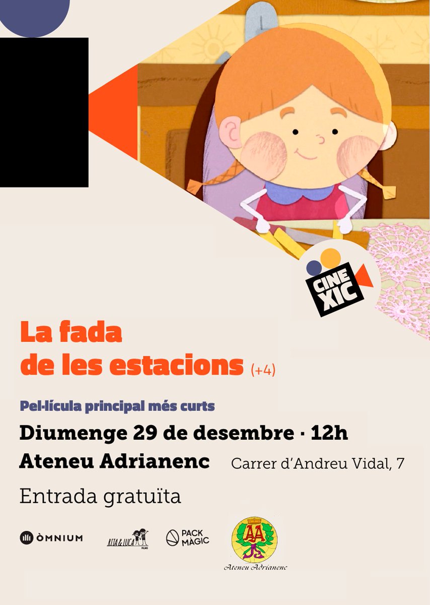 CulturaSAB's tweet photo. Papis i mamis, no us podeu perdre la peli del proper diumenge 29, a @AteneuAdrianenc Entrada gratuïta!!! https://t.co/WZBYUyoQCd