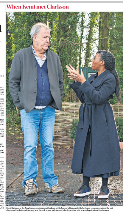 Own goal No 37

Kemi pretends her Party stands with farmers despite destroying them with Brexit and dodgy trade deals 
BUT
decides to have her photo taken with the 'farmer' who openly admitted he bought the land to avoid tax

#ToriesAreOut #StarmerIsPM168 #farrightfails #politics
