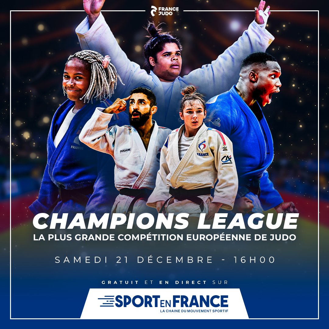 𝑆𝑝𝑜𝑟𝑡 𝑒𝑛 𝐹𝑟𝑎𝑛𝑐𝑒 𝑐'𝑒𝑠𝑡 𝑙𝑎 𝐶ℎ𝑎𝑚𝑝𝑖𝑜𝑛𝑠 𝐿𝑒𝑎𝑔𝑢𝑒 🔥 🥋

Vous avez l'habitude de les suivre toute l'année en <a href="/proleaguejudo/">Judo Pro League</a> , retrouvez les meilleures équipes françaises ce samedi 21 décembre à partir de 16h pour la Champions League de Judo sur nos