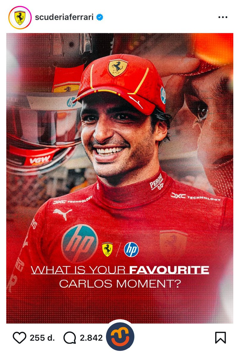 Vet! De Carlosmomentjes zijn ook doorgedrongen tot de Formule 1. 😉🏎️  Wat een bijzondere mijlpaal! 💪🎉🎉

#Ferrari #F1 #Carlosmomentjes #CarlosSainzjr