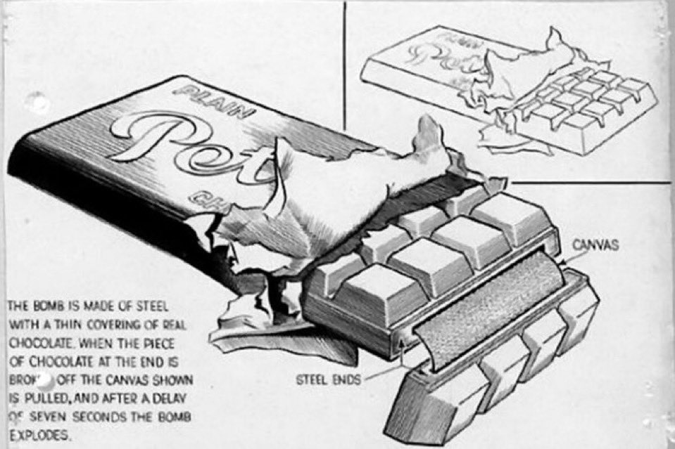 thespyhistorian's tweet image. #Spyhistory #Christmas  #Calendar Day 20

German sabotage agents developed an exploding bar of chocolate during #WW2 In true Monty Python style, a great idea BUT there is no evidence that it was ever used 👀