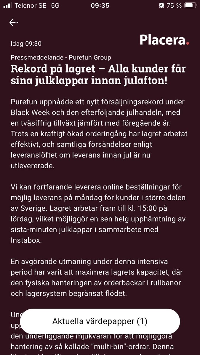 bjorn33171's tweet image. Mycket bra nyheter från Purefun idag😊
Ett av mitt största innehav 💼 #purefun