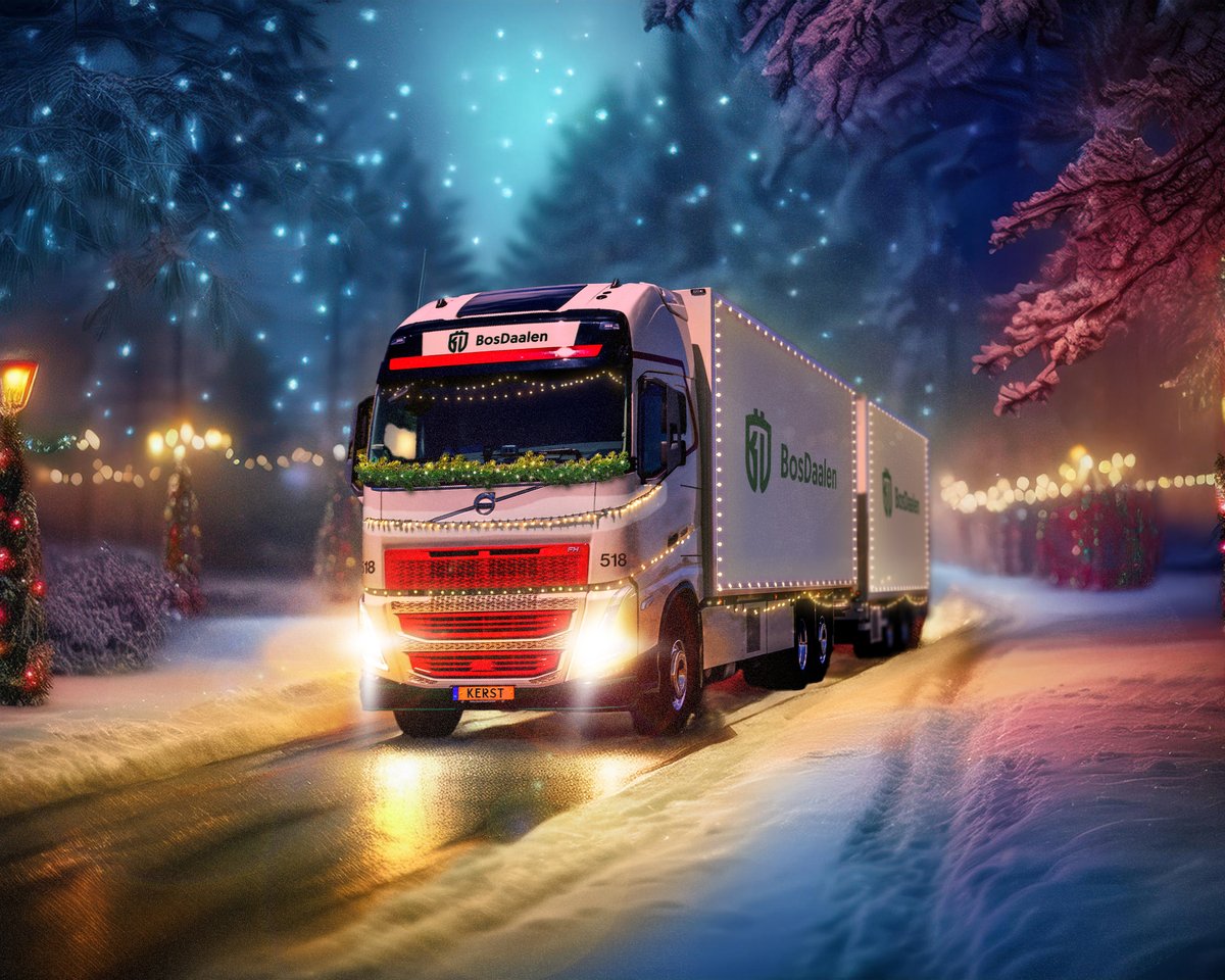BosDaalen wenst iedereen fijne feestdagen en een gelukkig nieuwjaar! 🎄 Onze kersttruck is onderweg om iedereen op tijd te voorzien van zijn zendingen! 🚚🎁