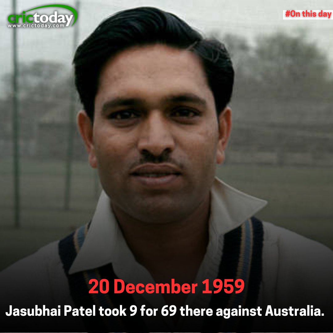 crictoday's tweet image. 🗓️ On this day in the &apos;50s!
Jasubhai Patel&apos;s magical 9/69 in Kanpur spun India to victory against Australia, despite being bowled out for 152 in the first innings. 🇮🇳🔥
India’s best Test figures until Kumble’s iconic 10-for in 1999! 🙌

#CricketHistory #JasubhaiPatel #SpinMagic