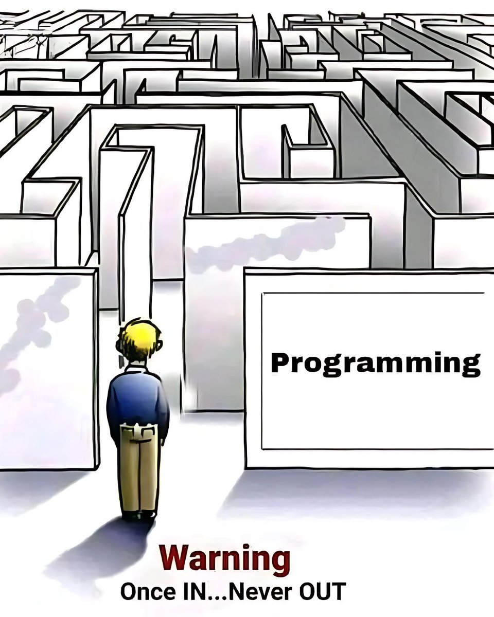 zydniofficial's tweet image. Welcome to the maze of programming! Once you enter, there's no escape... but who would want to leave? 😎
#ProgrammingLife #CodeAddict #DeveloperHumor #LifeOfACoder #OnceInNeverOut