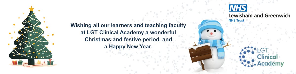 Wishing all our learners and teaching faculty at LGT Clinical Academy a wonderful Christmas and festive period. Wishing you all a happy and healthy 2025. We look forward to working with you all and continuing to provide education across the LGT Trust in 2025. #lgt