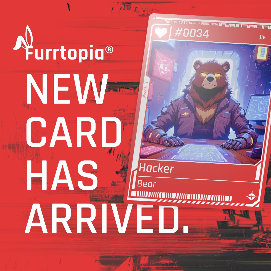 FurrtopiaApp's tweet photo. New Card Released: Hacker Bear 🐻 🖥️
The Hacker Bear analyzes every bit of data to maximize rewards and significantly accelerate your coin-earning speed.

Daily Collection 🃏 ♥️
Don’t stop tapping! Keep tapping and earn one card every day. Cards are your assets—cherish them! https://t.co/FGUSD8hGuk