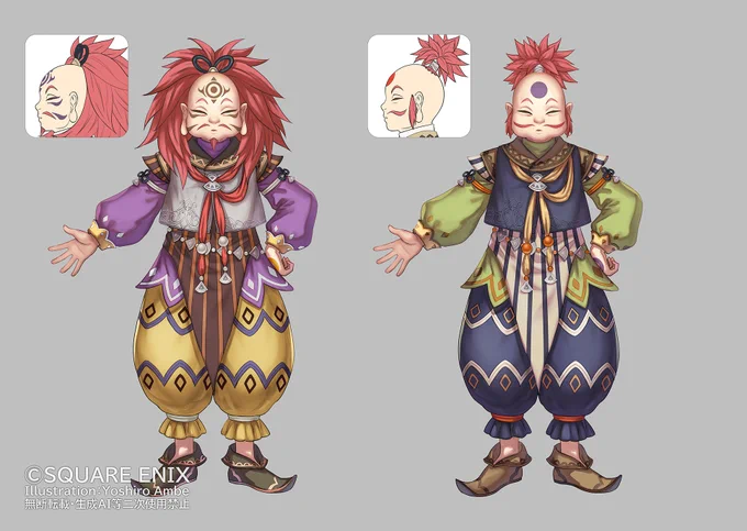 『ロマサガ2リメイク』フリーメイジ男(レグルス他)軍師と並んで原作イラストの再現度がかなり高いクラスではないでしょうか。こういうキャラを描くのは楽しくて、特に表情差分等を描いているときなどは、だんだんかわいいんじゃないかと思えてきます。#ロマサガ2R #リベンジオブザセブン』 