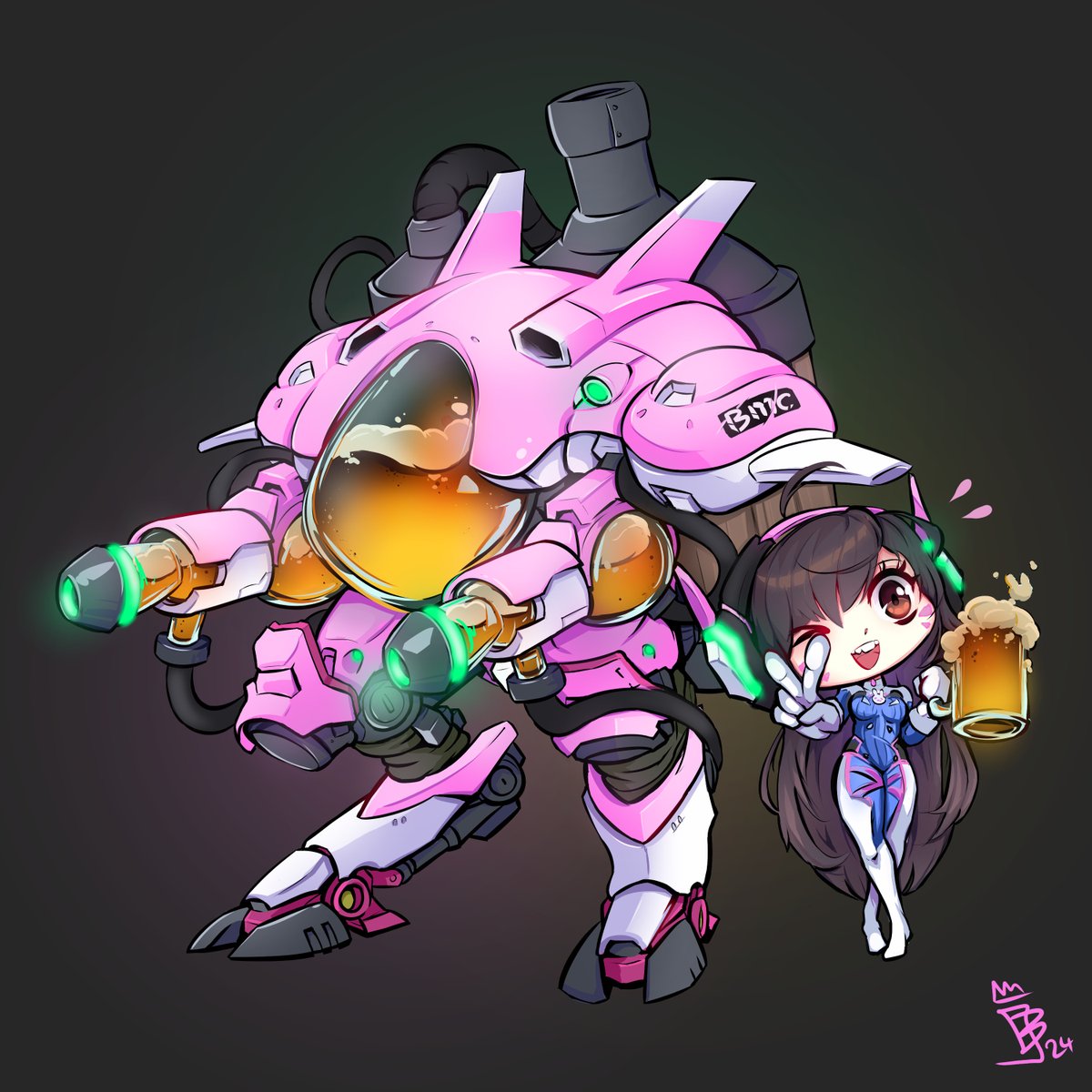 There are QUAD more days to send your Beer Mugs to 🍻<a href="/quake_pub/">The QUAKE PUB</a>`s  3rd annual art competition #BeerMugContest 2024

Let me share with you this lovely contribution by <a href="/ilskar1/">ilskar</a> in Favourite FPS Category featuring
Mobile D. Va Brewery representing <a href="/PlayOverwatch/">Overwatch</a>