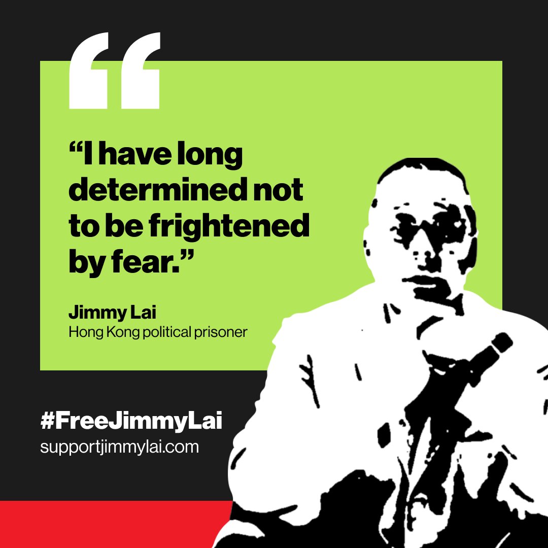 SupportJimmyLai's tweet photo. Jimmy Lai stood up for democracy and paid the price. He’s spent four years behind bars in Hong Kong. As a British citizen, he’s ready to come home to the UK. 

#FreeJimmyLai #BringHimHome https://t.co/QJ6mo5heWZ