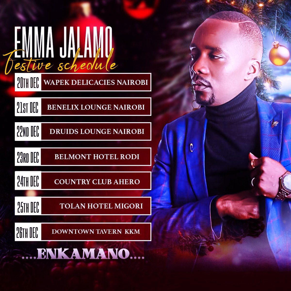 Starting tonight all the way to Christmas Day.