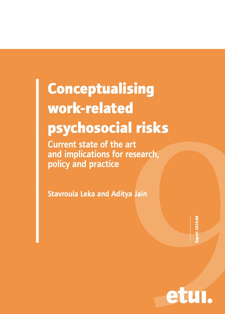 .<a href="/ETUI_org/">ETUI - European Trade Union Institute</a> "Conceptualising work-related psychosocial risks. Current state of the art and implications for research, policy and practice" etui.org/publications/c…