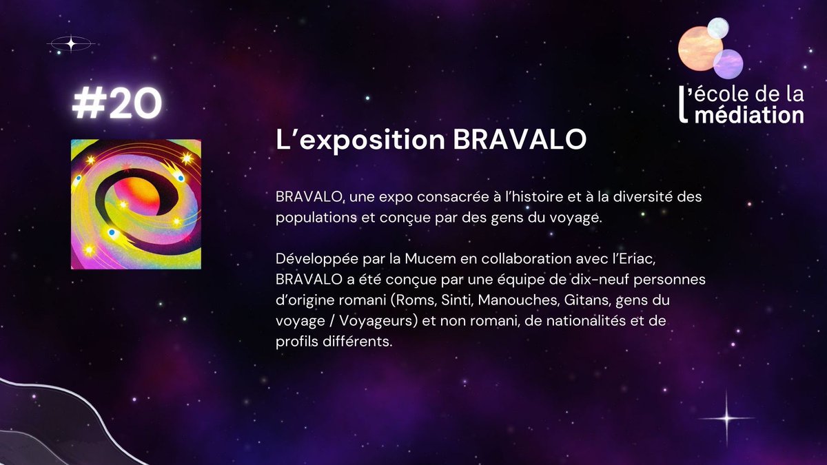Calendrier de l’avent ''Médiation des #futurspossibles''

𝟮𝟬 𝗱𝗲́𝗰𝗲𝗺𝗯𝗿𝗲 : 𝗹'𝗲𝘅𝗽𝗼𝘀𝗶𝘁𝗶𝗼𝗻 𝗕𝗥𝗔𝗩𝗔𝗟𝗢 🍫 🌟 🔗
👉 buff.ly/3AHs32N
🖐️ <a href="/Mucem/">Mucem</a>

#calendrierdelavent #décembre