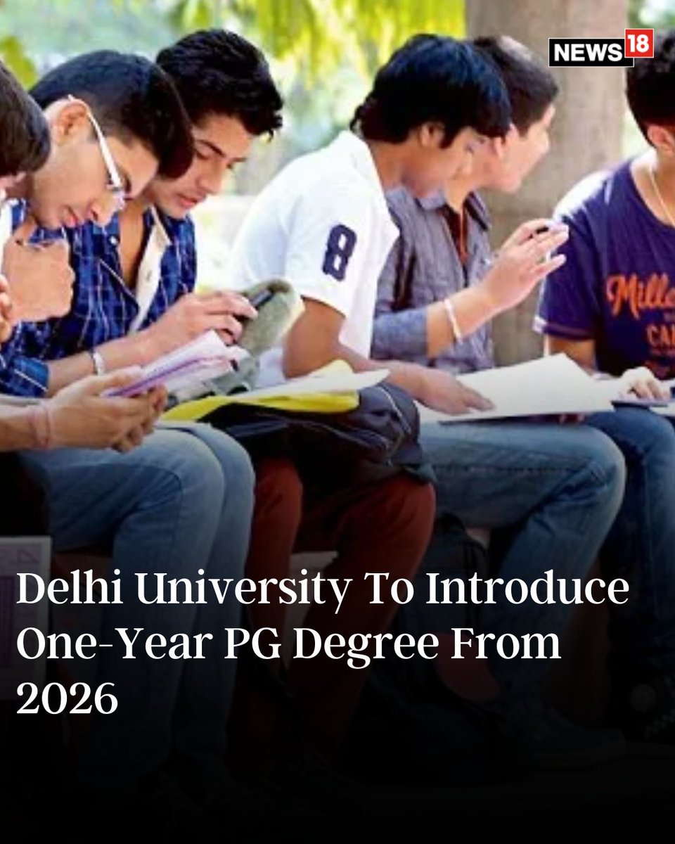 CNNnews18's tweet image. The Delhi University (DU) is planning to introduce a 1 year PG degree for those finishing the four-year UG programme 
#PGProgramme #DelhiUniversity #DU #PGdegree #Education
news18.com/education-care…