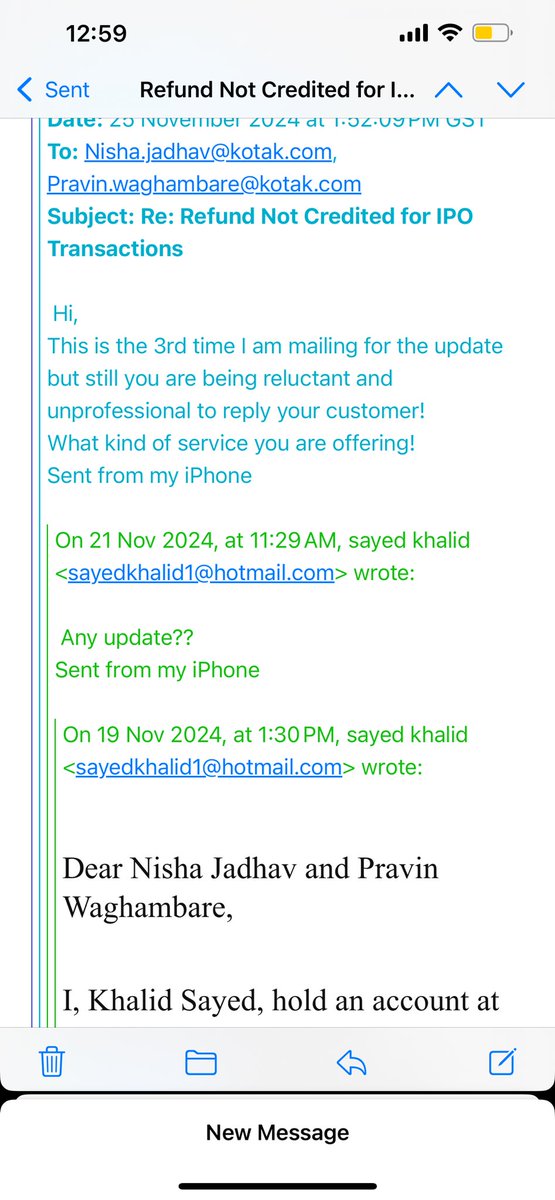 sayedkhalide's tweet photo. @KotakBankLtd @KotakCares @anandmahindra “Disappointed with the service at Kotak Mahindra Bank (Nerul, Navi Mumbai Branch). My refund issue has been delayed endlessly, with no response to emails. Even the branch manager seems indifferent despite raising the concern. https://t.co/PlBC1JWCbO