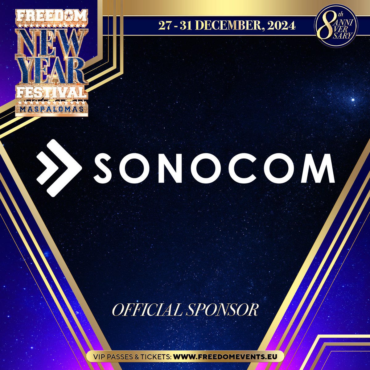 We are thrilled to announce Sonocom as official sponsor for the Freedom New Year Festival! 🎊🎤 Not only will Sonocom be setting up the stage and sound system, but they also specialize in a wide range of services:🎵 Concerts 🎭 Performing Arts 🌐 Public Events 🏢 Conferences ...