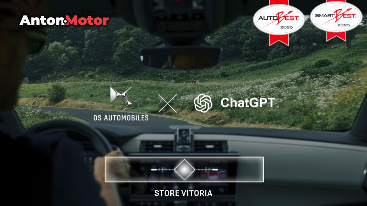 DSStoreVitoria's tweet image. El jurado de @autobestEU concede el #premio #SMARTBEST 2025 a #DS Automobiles, 1er fabricante del mundo en ofrecer #ChatGPT de serie en todos sus modelos con DS IRIS SYSTEM. Ha sido concedido por el prestigioso jurado de #AUTOBEST, compuesto por 31 miembros de 31 países europeos.