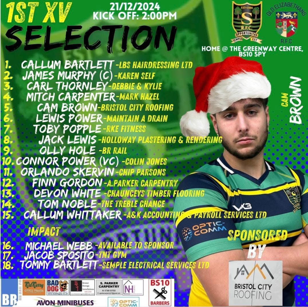 Southmead RFC (@southmeadrfc) on Twitter photo Here is the side to face <a href="/OldEsRFC/">Old Elizabethans RFC</a> in the last fixture of 2024.
Get along and cheer on the lads
NYE party tickets are available behind the bar
COTM 🎄 Here is the side to face <a href="/OldEsRFC/">Old Elizabethans RFC</a> in the last fixture of 2024.
Get along and cheer on the lads
NYE party tickets are available behind the bar
COTM 🎄