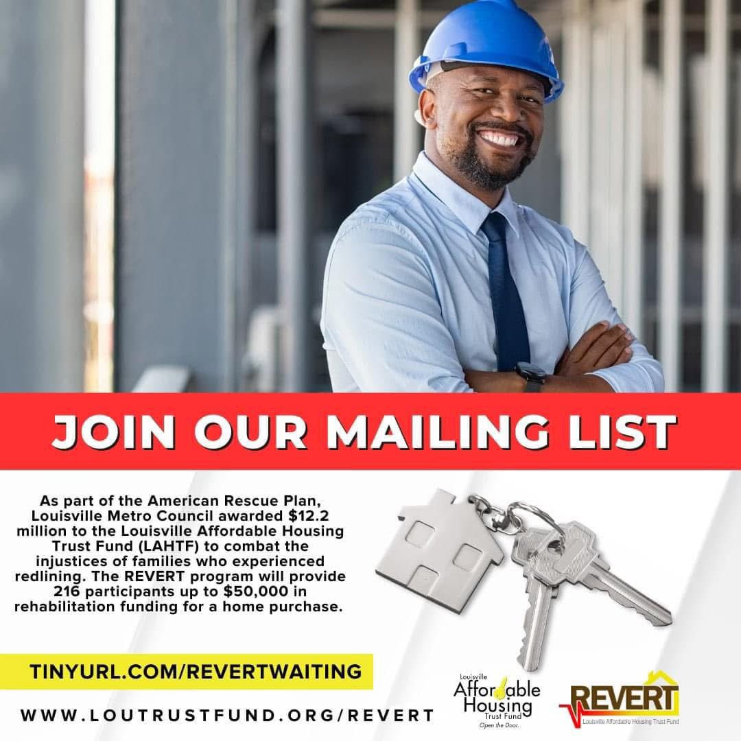 Are you a contractor looking for more opportunities? Join our REVERT Program Mailing List for an potential opportunities with the REVERT program.

Sign up today at: tinyurl.com/revertcontract…
#REVERT #housingtrustfundlou #openthedoor