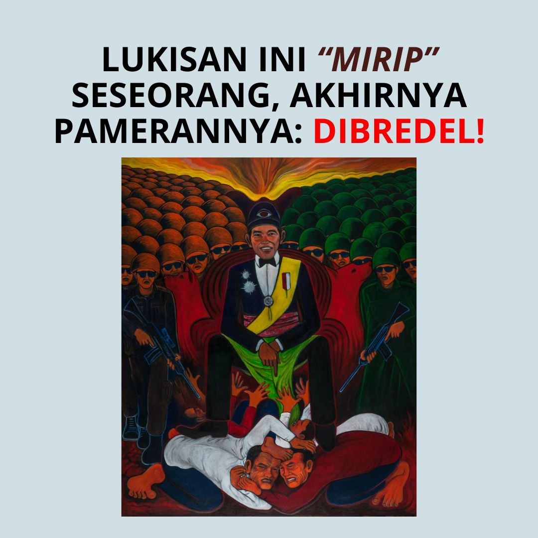 raditya7930's tweet photo. Lukisannya mirip seseorang, pihak galeri nasional takut lukisan tersebut viral, dibredel deh akhirnya. Memalukan sih ini! Baper bangettt siih ini. https://t.co/LRIGiCXG5a