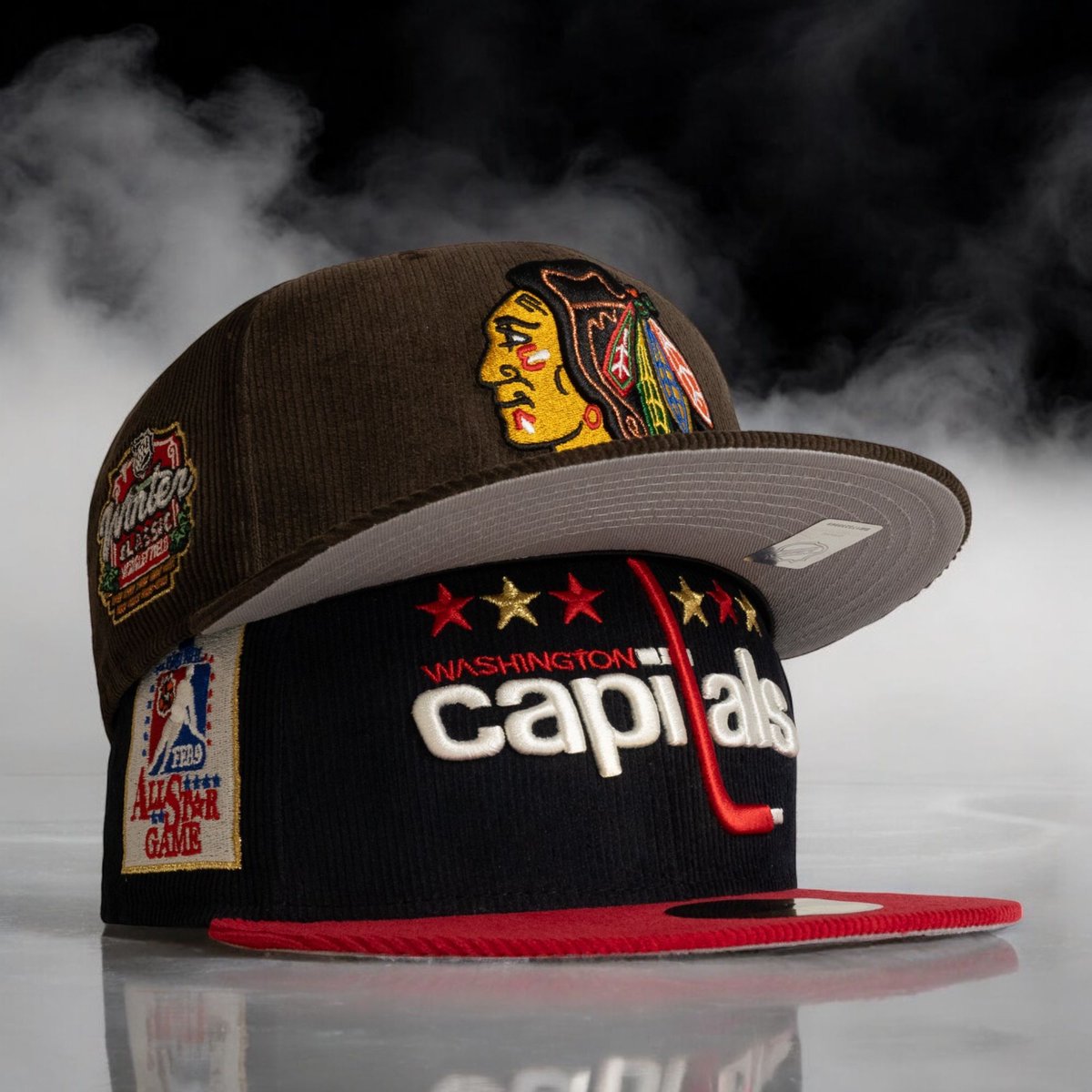 CORDUROY NHL HATS! 🏒❄️
Which TEAM is your FAVORITE?! 💬⬇️
🕖 DROPPING TODAY in the LIVESTREAM starting at 19:00 CET 
SHOP 👉 LINK IN BIO 🚨 FIRST COME - FIRST SERVE!

#blackhawks #capitals #nhl #fitteds #caps