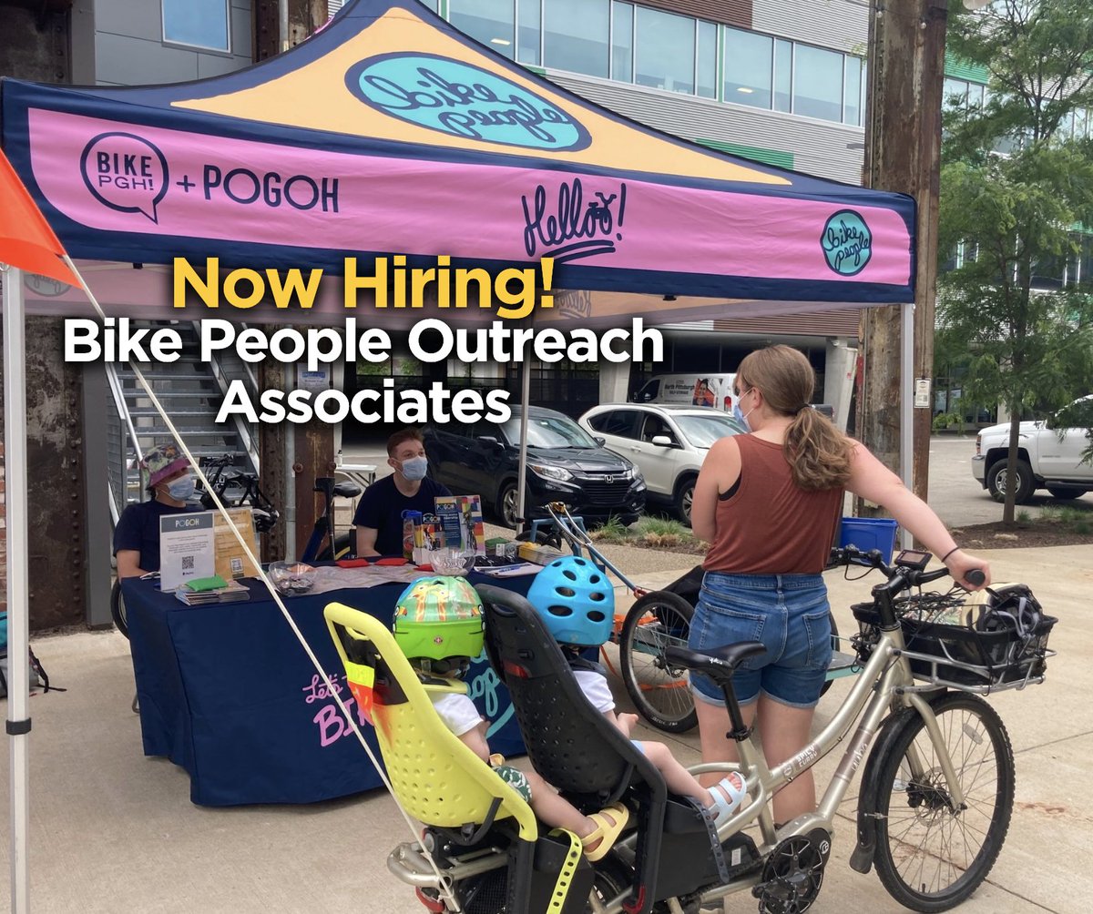 𝙒𝙚'𝙧𝙚 𝙝𝙞𝙧𝙞𝙣𝙜! 

Join our BikePGH + @POGOHbikes Bike People Community Outreach Team if you're a people person who is passionate about safer streets in Pittsburgh. This is a part-time seasonal position running from April-November 2025. Compensation: $17/hr