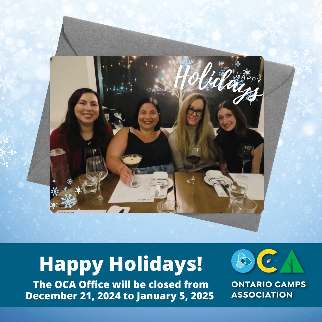 Happy Holidays! The OCA Office will be closed from December 21, 2024, to January 5, 2025. We hope you have a festive and restful time with friends and family this holiday season.