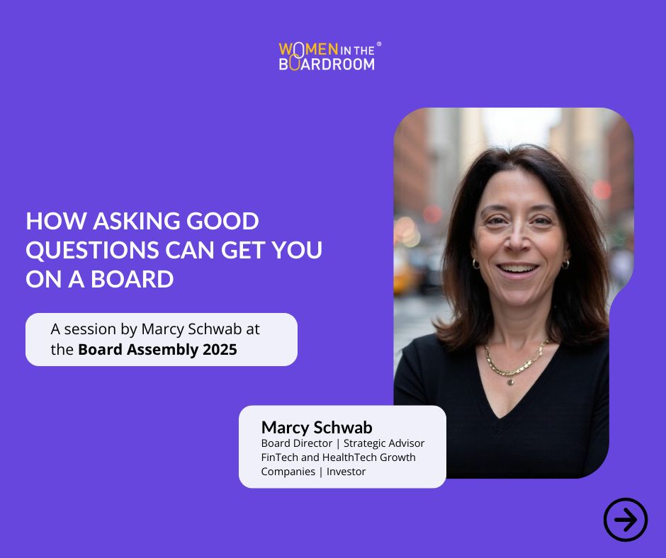 Exciting News! 

We are thrilled to announce Marcy Schwab as one of the distinguished speakers for the upcoming Board Assembly 2025, happening on January 15th.

buff.ly/3ZbPNoW

#WomenInTheBoardroom #BoardAssembly2025