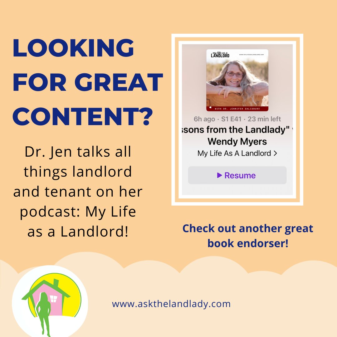 asklandlady's tweet image. Need more landlord help?  Check out @mylifeasalandlord  #landlordtips #landlordtenantlaw #landlordproblems #DIYlandlord #mrlandlord #landlady #askthelandlady #passiveincome #propertymanagement #rentalproperty #apartmentrentals #learnfromthebest #girlbosstips #podcast