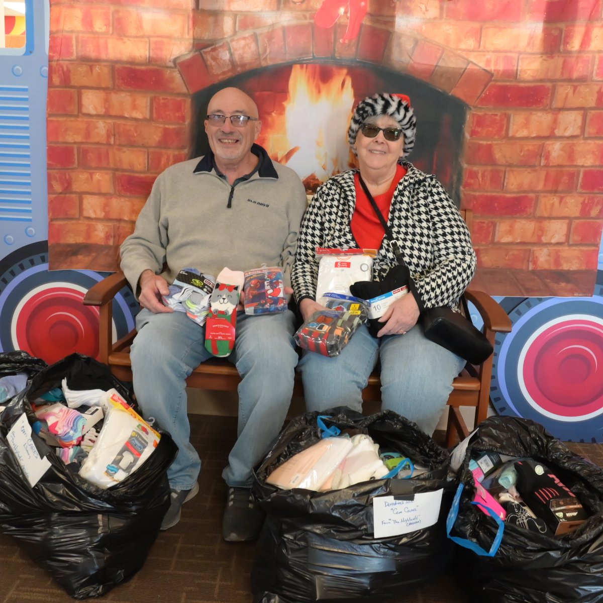 The residents of The Highlands Neighborhood of Arcadia recently donated 914 items for Cam Cares. Every branch will accept underclothes in their original packaging through Dec. 31 for local schools in Campbell County. Thank you so much to everyone who has donated so far! 🧦