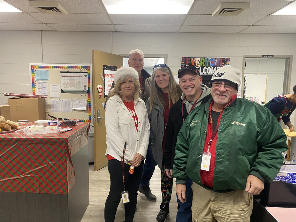 Bagels and Door Wars judging with our West Road bus drivers!   Thank you for all you do!