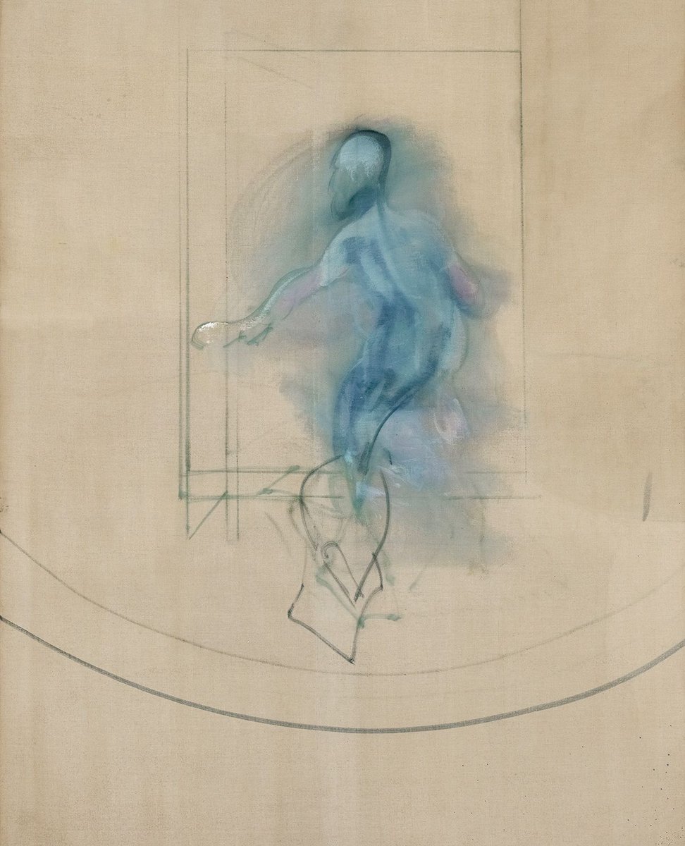 "The vaporous figure in this unfinished painting has been assigned the date c. 1968 principally on the grounds of its correspondences with Man Getting up from a Chair, 1968."

Martin Harrison, Francis Bacon: Catalogue Raisonné p 892

Painting:  ‘Figure Opening Door’, c. 1968