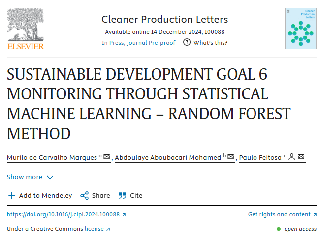 How can ML help us monitor and protect water ecosystems?  Our new study explores using the Random Forest algorithm and satellite imagery to advance SDG 6 (clean water and sanitation):  doi.org/10.1016/j.clpl…… #SDGs #MachineLearning #Sustainability