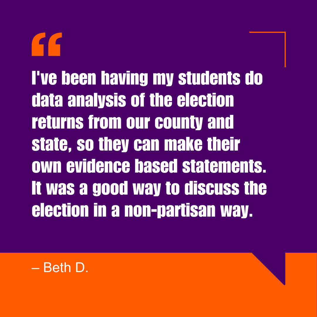 icivics's tweet image. Your insights are invaluable.💡 Share with us your creative ways for encouraging conversations among your students post-election. Let's share and learn together in the comments below. 👇

#CivicEducation #iCivics #2024Election