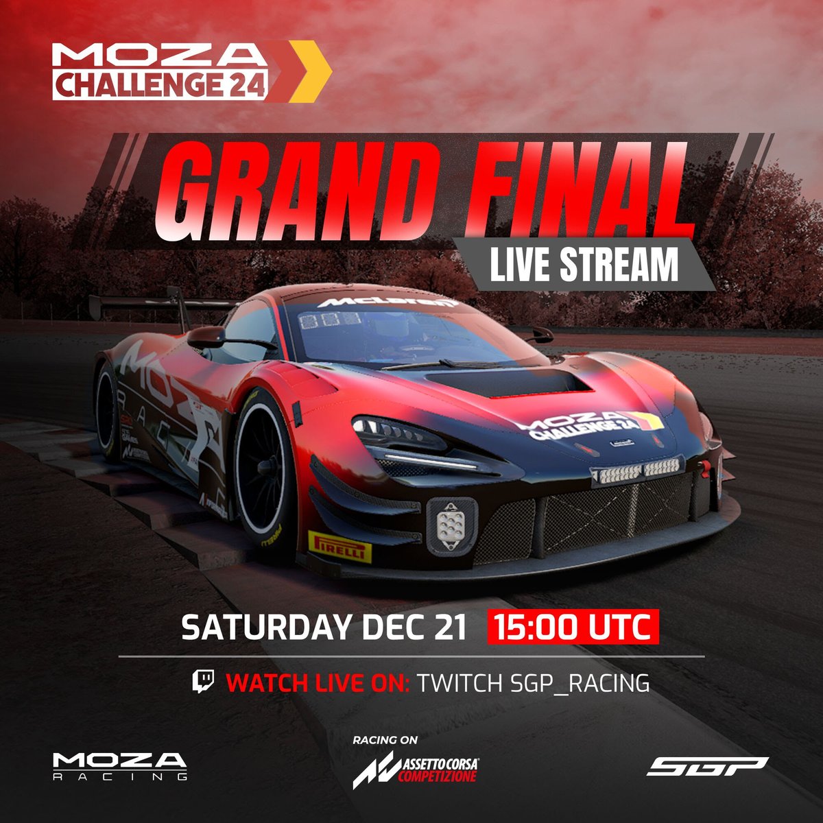 Simracing.GP (@simracinggp) on Twitter photo Excitement is brewing for the <a href="/moza_racing/">MOZA Racing</a> Moza Challenge 24 Grand Final. There's a lot at stake in this 2.4hr race at the Nordschleife.
Tune in from 3pm UTC, Saturday.
twitch.tv/sgp_racing
#SimRacing #Esports #Moza #SGP <a href="/AC_assettocorsa/">Assetto Corsa</a> Excitement is brewing for the <a href="/moza_racing/">MOZA Racing</a> Moza Challenge 24 Grand Final. There's a lot at stake in this 2.4hr race at the Nordschleife.
Tune in from 3pm UTC, Saturday.
twitch.tv/sgp_racing
#SimRacing #Esports #Moza #SGP <a href="/AC_assettocorsa/">Assetto Corsa</a>